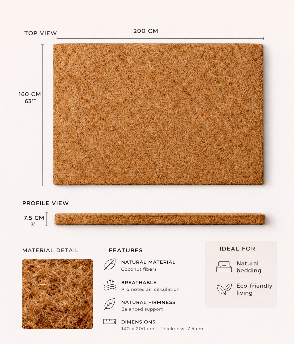 NatureNeem Coir Products Coir Mattress 160x200cm