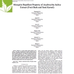 Mosquito Repellant Property of Azadirachta Indica Extract (Fruit Bark and Seed Kernel)