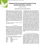 Medicinal and Therapeutical Potential of Neem
